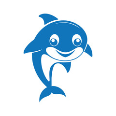 Stylized Blue Dolphin Logo Design