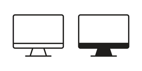 Monitor icon outline illustration sign