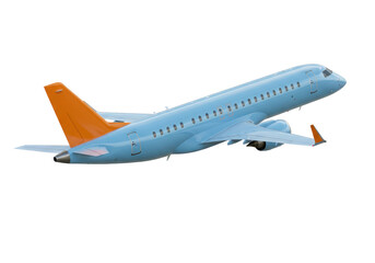 Obraz premium Isolated passenger airplane on a clean background, commercial passenger jet in the air