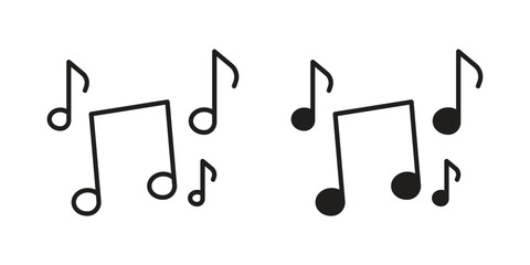 Music note icon outline illustration sign