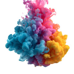 Obraz premium Vibrant Abstract Ink Clouds Design on White Background