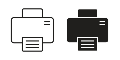 Print icon outline illustration sign