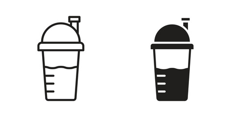 Protein shake icon outline illustration sign
