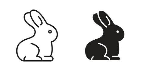 Rabbit icon outline illustration sign