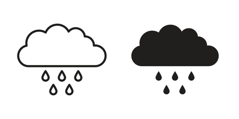 Rain icon outline illustration sign