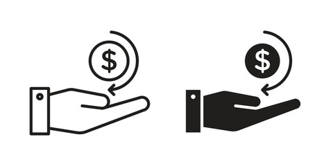 Refund icon outline illustration sign