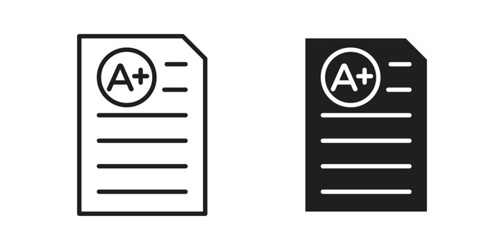 Report card icon outline illustration sign