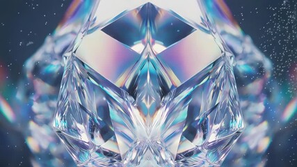 Abstract close-up of a multifaceted gem with light refraction - Powered by Adobe