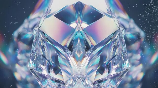 Abstract close-up of a multifaceted gem with light refraction