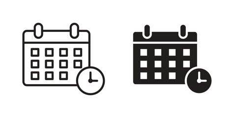 Schedule icon outline illustration sign