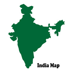 India silhouette, india map vector, india map green.