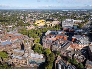 Overall view of downtown Wolverhampton city centre in the West Midlands, England
