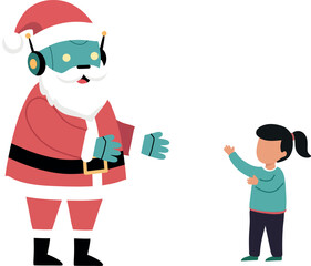 Robot Santa with Child