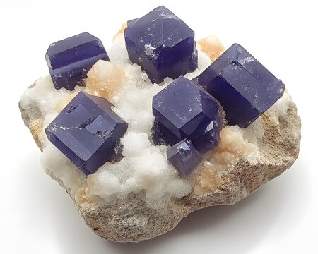 Stunning Purple Fluorite Crystals on Matrix Specimen