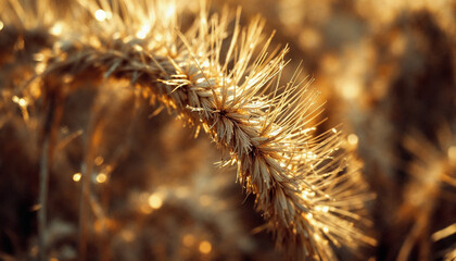 Golden wheat glistens in the sunlight, perfect for conveying harvest, nature's beauty, and the bounty of the earth in your designs and projects today.