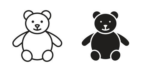 Teddy bear icon outline illustration sign