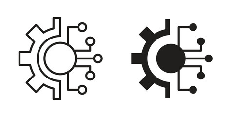 Technology icon outline illustration sign