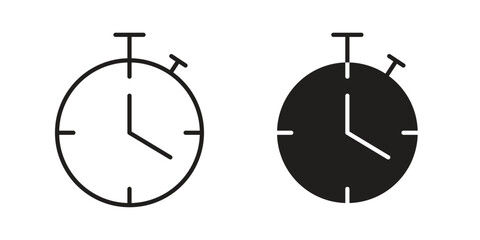 Timer icon outline illustration sign