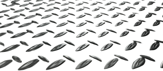 An abstract digital artwork featuring a multitude of semi-oval objects arranged across a dark background