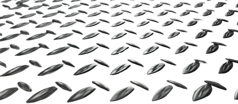 An abstract digital artwork featuring a multitude of semi-oval objects arranged across a dark background
