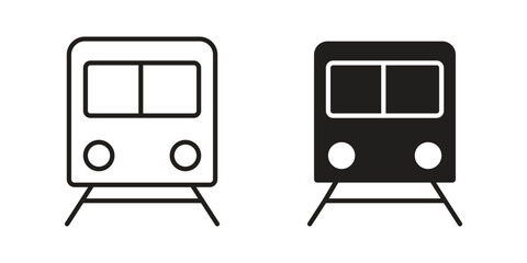 Train icon outline illustration sign