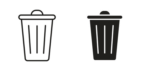Trash icon outline illustration sign