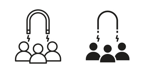 User engagement icon outline illustration sign