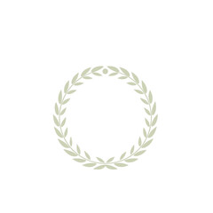 Elegant laurel wreath emblem on a stark black background