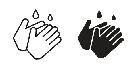 Wash hands icon outline illustration sign