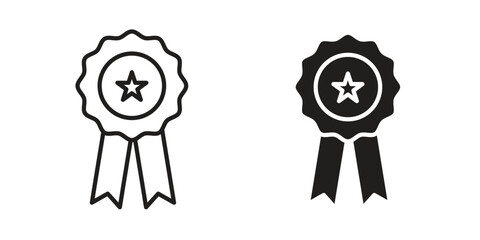 Accreditation icon flat black and white logo