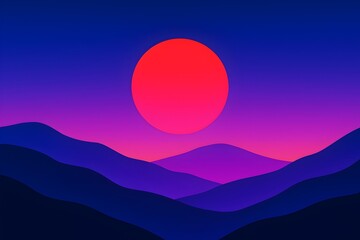japan flag on sunset background
