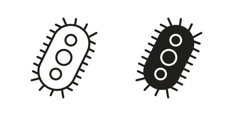 Bacteria icon flat black and white logo