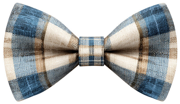 Close-up of a stylish, classic, checkered bow tie, showcasing detailed textures and elegant color palette