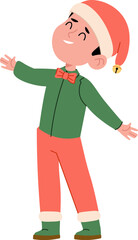 Smiling Boy in Santa Hat