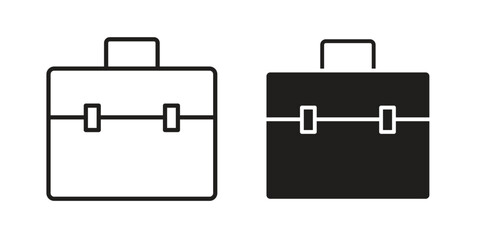 Briefcase icon flat black and white logo