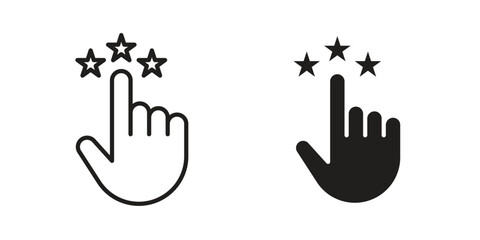 Customer feedback icon flat black and white logo