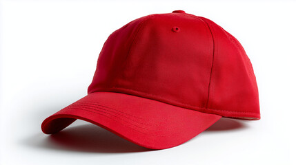Vibrant red baseball cap: A classic accessory for casual style, sports, and sunny days, perfect for branding or adding a pop of color to any outfit