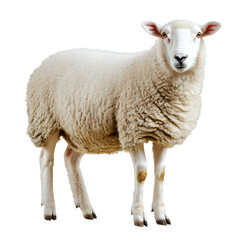 Fototapeta premium Graceful Sheep in Front of White Isolated Transparent Background
