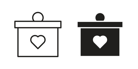 Donations icon flat black and white logo