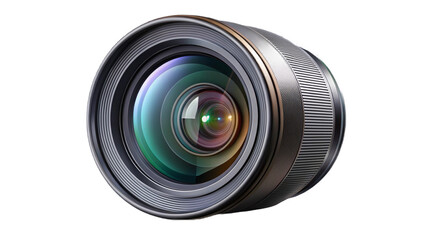 A close up view of a camera lens with multiple rings and a reflective glass element on a black background created with generated ai