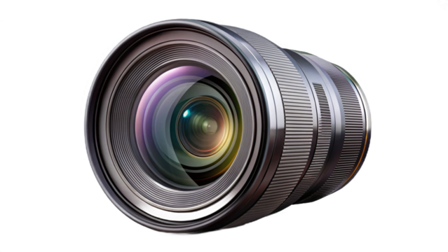 A close up view of a professional camera lens with visible reflections and textured surface detail created with generated ai