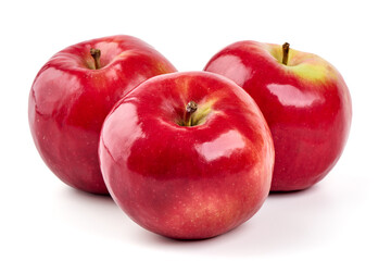 Red prince apples, isolated on white background.