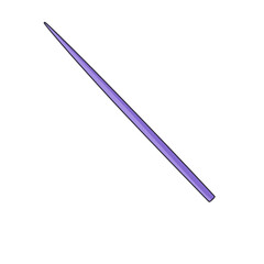 Purple Knitting Needle Isolated on White Background.