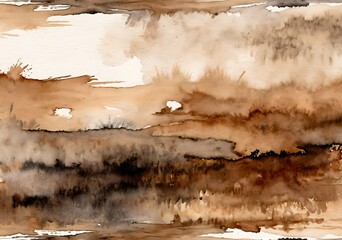 Seamless Watercolor Repeat Design Earthy Tones Wabi Sabi Inspired