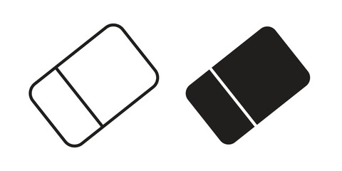 Eraser icon flat black and white logo