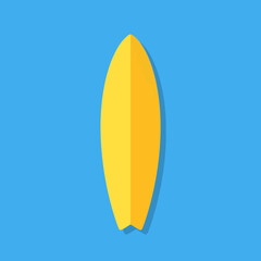 Yellow Surfboard Illustration - A Simple Design for Water Sports.