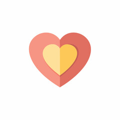 Layered Heart Icon in Warm Colors Represents Love and Affection