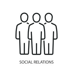 Social relations thin line vector icons.