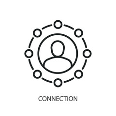 Connection thin line vector icons.