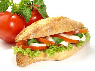 Baguette with Tomato and Mozzarella